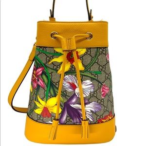 Gucci GG Supreme Flora Small Ophidia Bucket Bag 2020